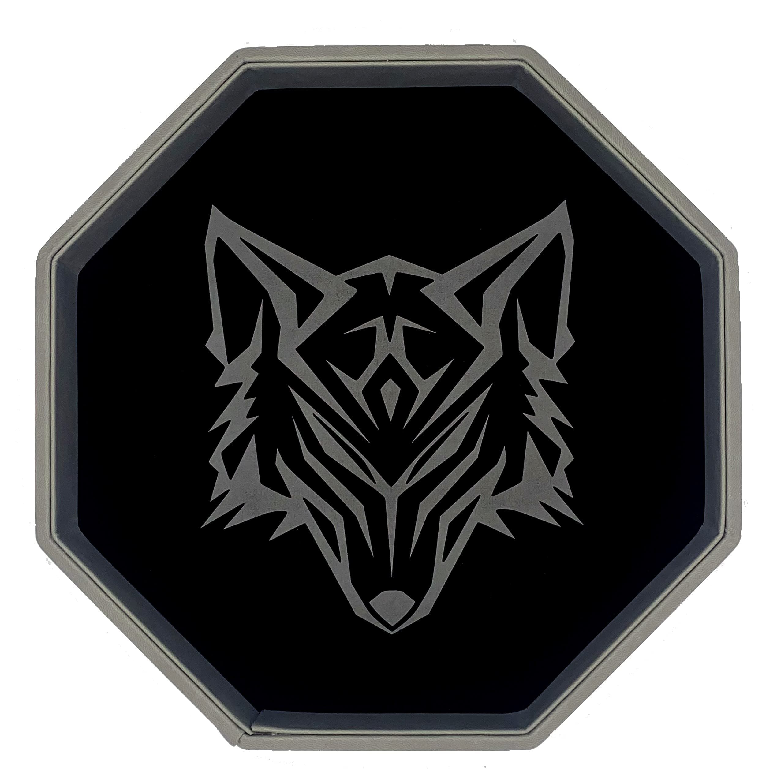Luck Lab Black and Grey 11.5 Inch Octagonal Dice Tray with Luxurious Rolling Area