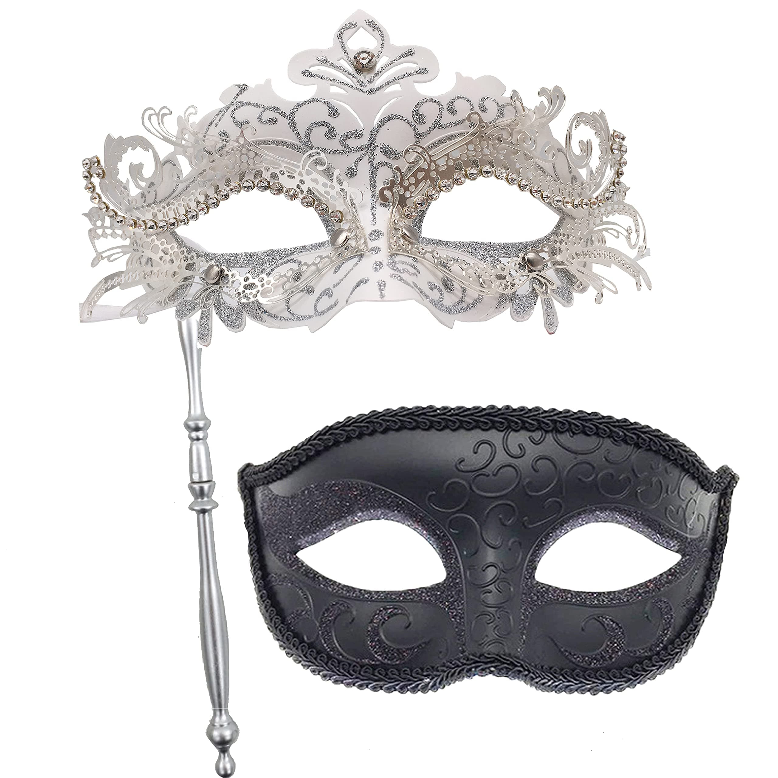 Couple Masquerade Masks for Venetian Party, Christmas Festival