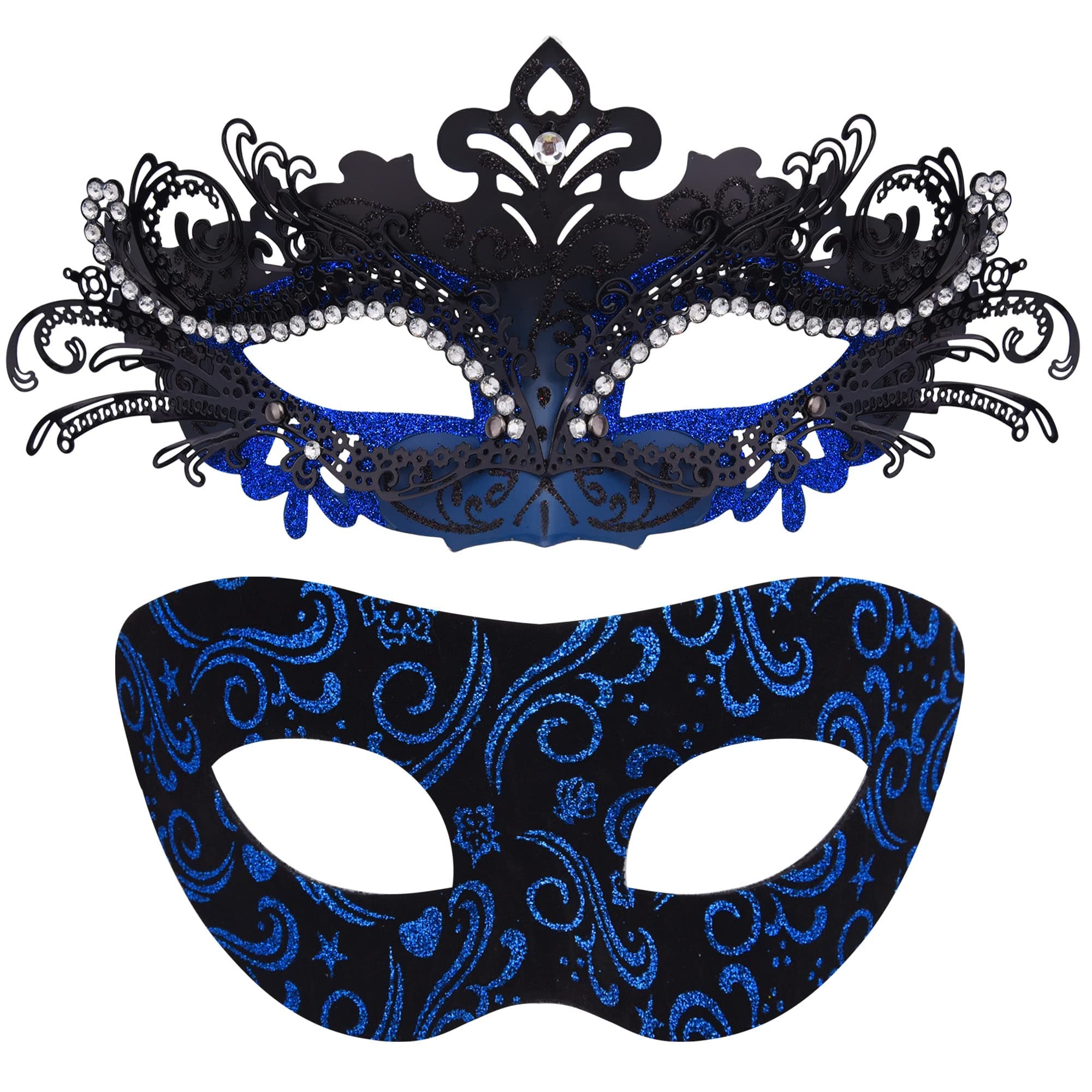 Couples Masquerade Metal Venetian Masks
