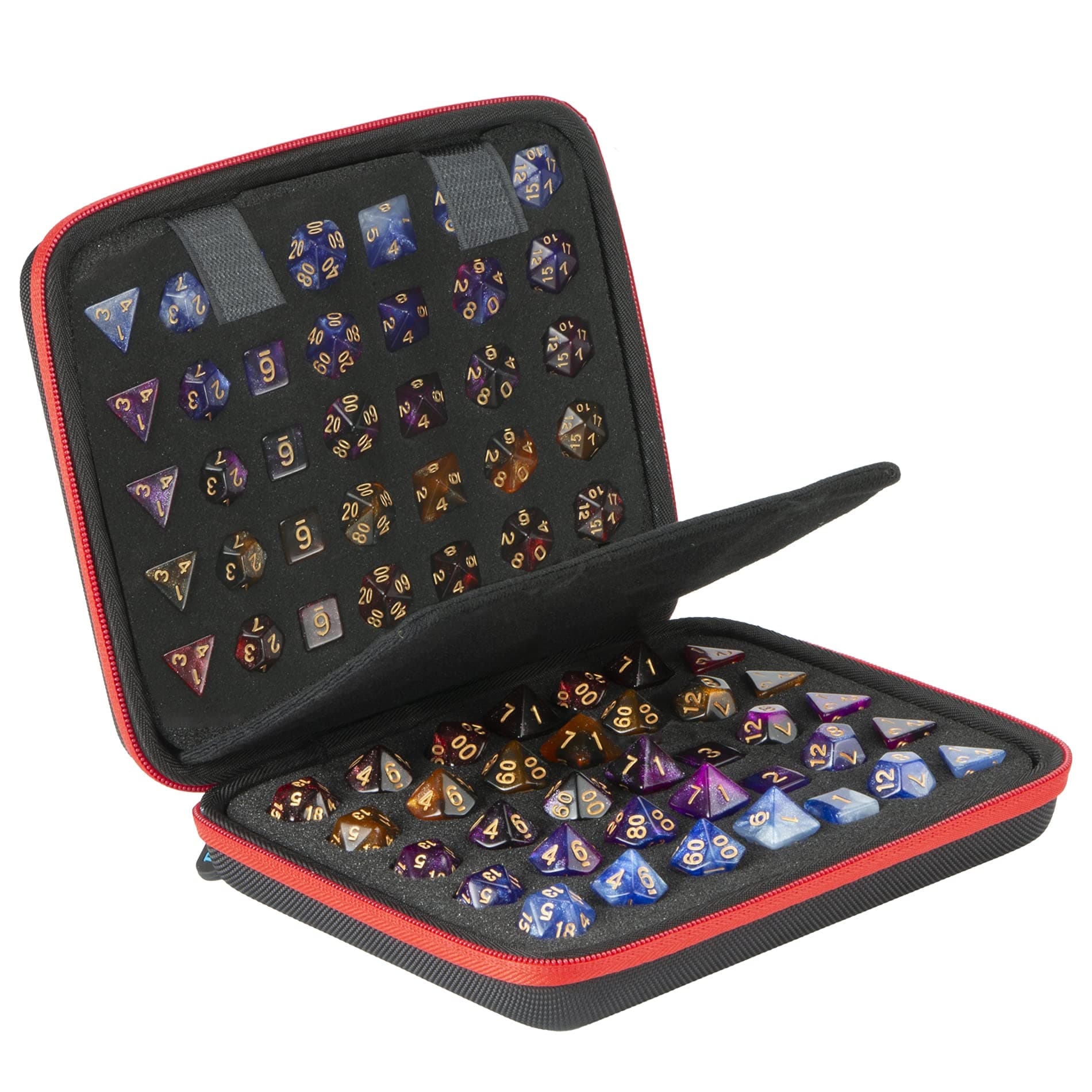 Bavel DND Dice Case with Detachable Sponge, D6 D20 Set for RPG, MTG, Table Games