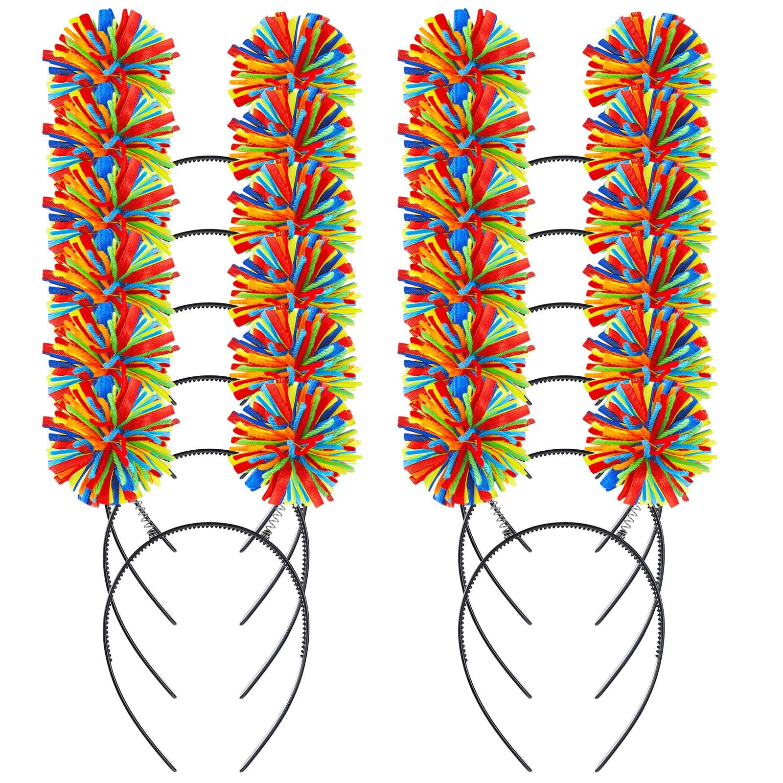 Rainbow Pom Pom Headbands for Women