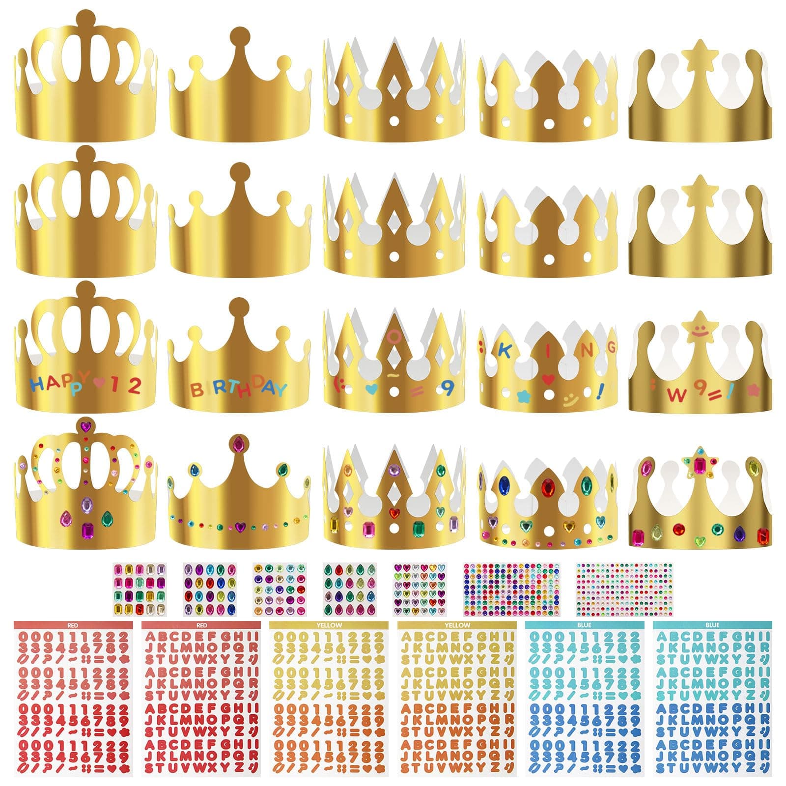 Paper Crown Set for Kids' DIY Party