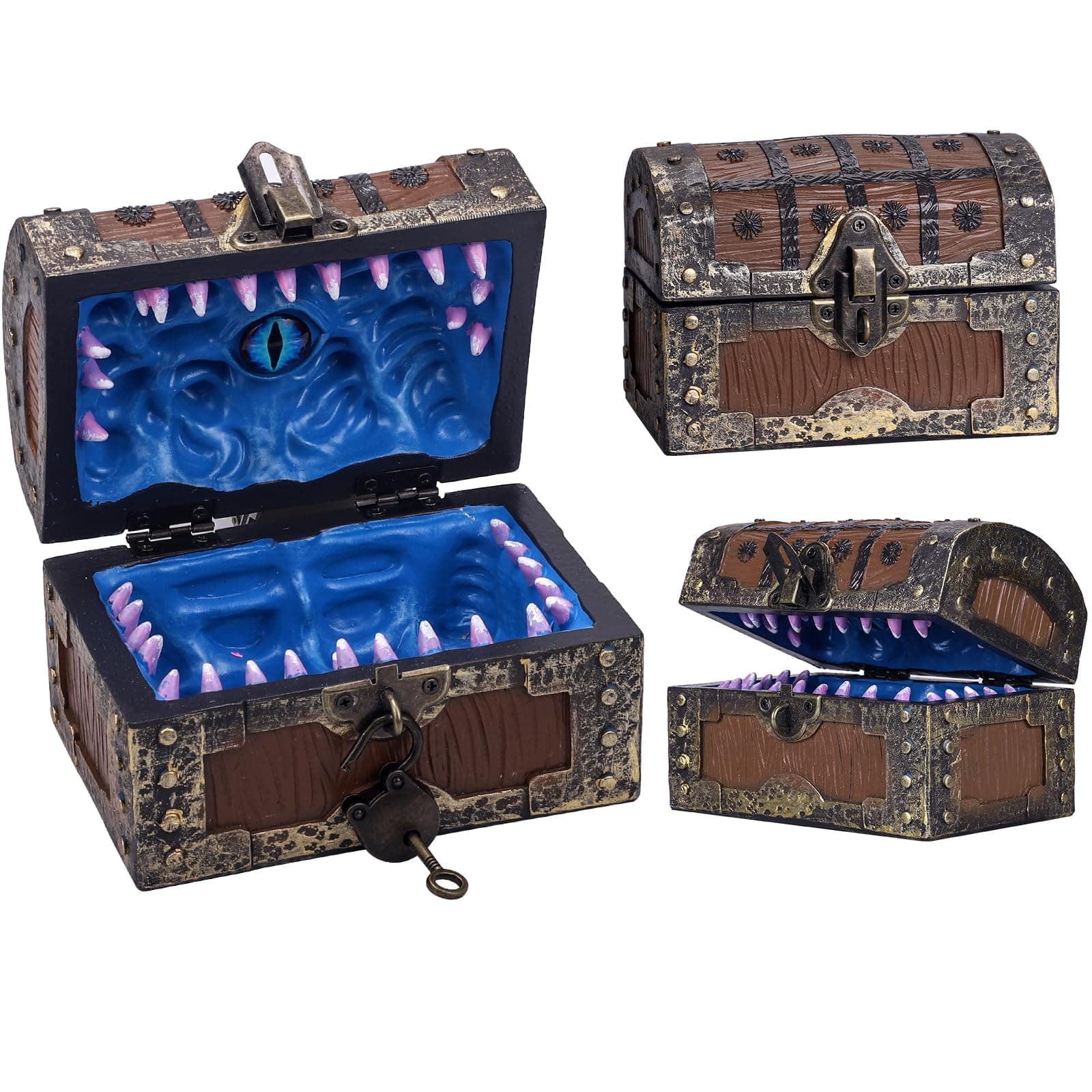 SIBOSUN Dungeons & Dragons Dice Holder & Case Brown/Blue