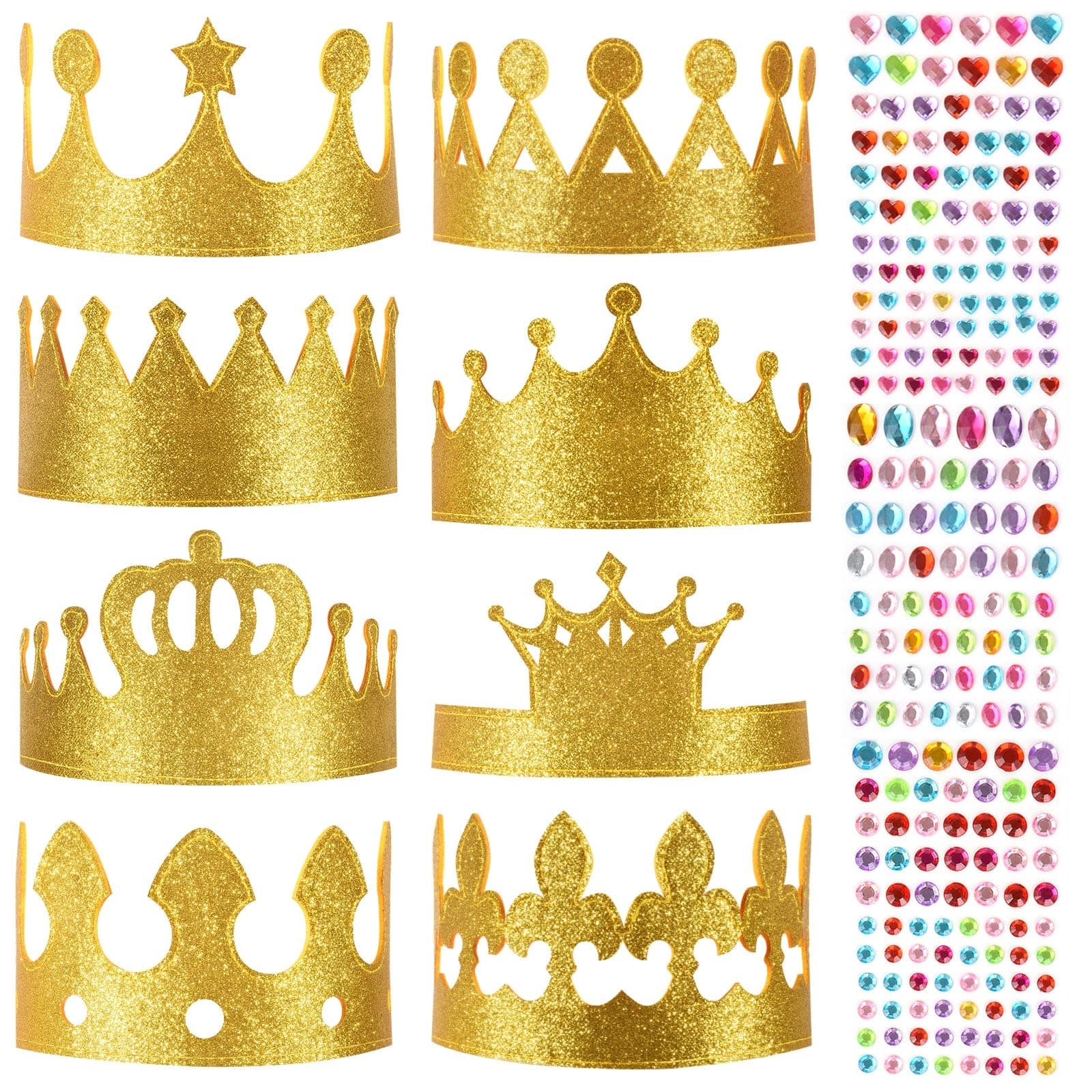 Gold Glitter DIY Birthday Crowns for Kids School Crafts