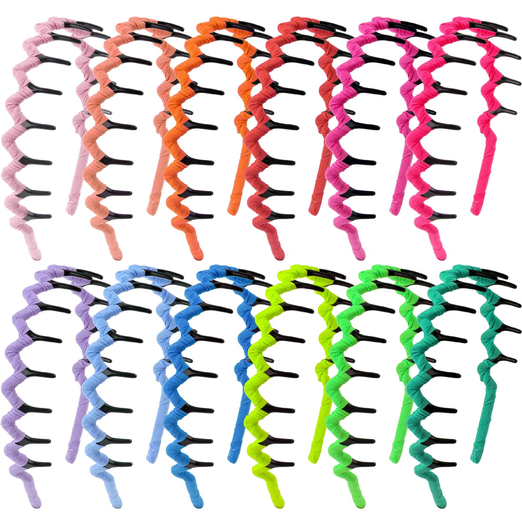 Duufin Colorful Zigzag Hair Headbands - Non-Slip, Fabric Covered