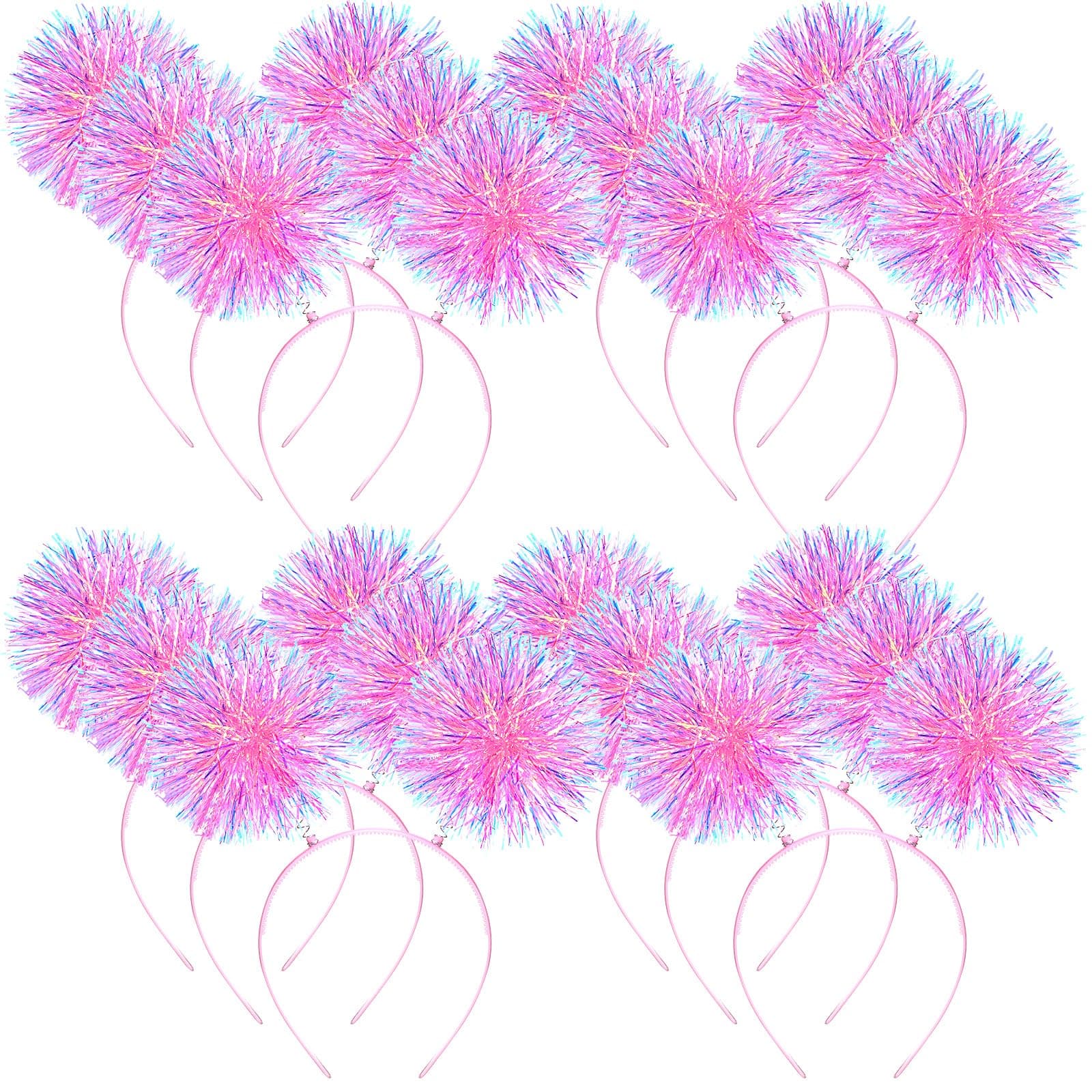 Fluffy Foil Pom Pom Headbands for Party