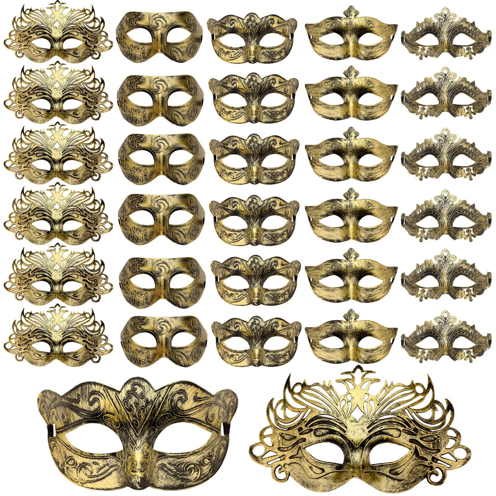 Yunsailing 30 Pieces Venetian Mardi Gras Masks for Carnival Party