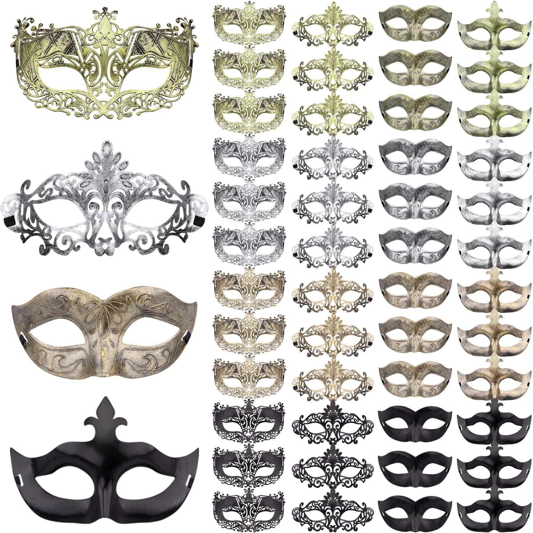 FEQO 48 Pieces Vintage Venetian Masquerade Masks