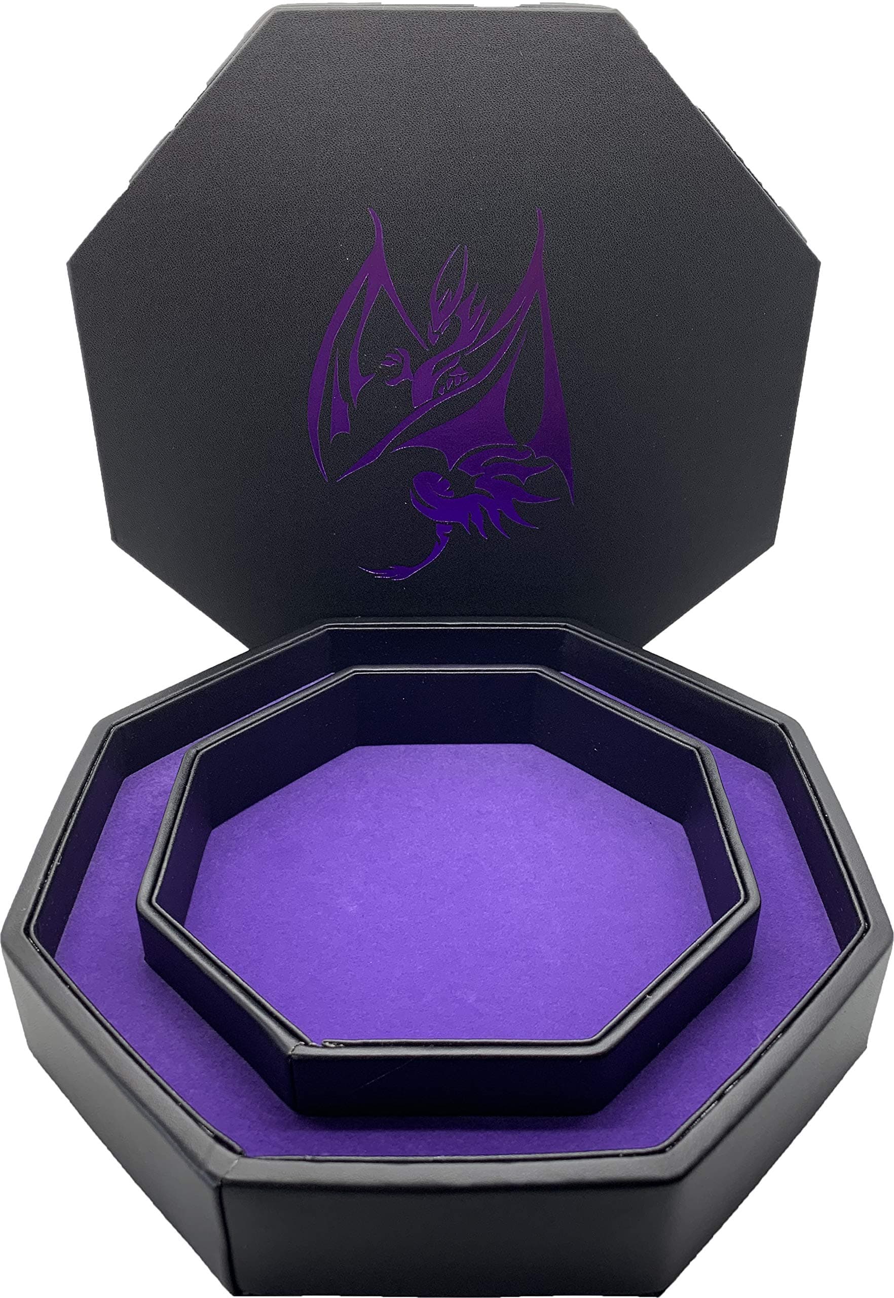 Norse Foundry Purple Dragon 8" Octagon D&D Dice Tray - Storage Lid Included