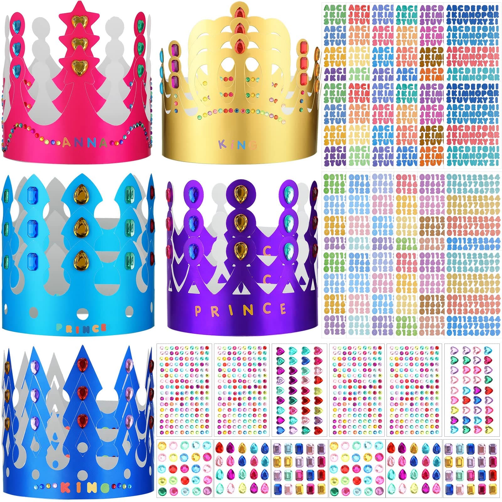 Chinco 76 Pieces DIY Paper Crowns for Party and Classroom Decor
