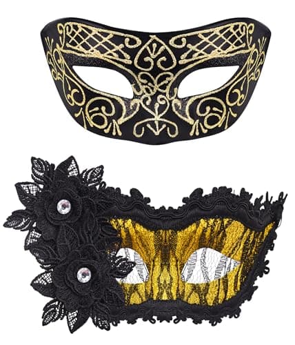 Couple Masquerade Masks Set