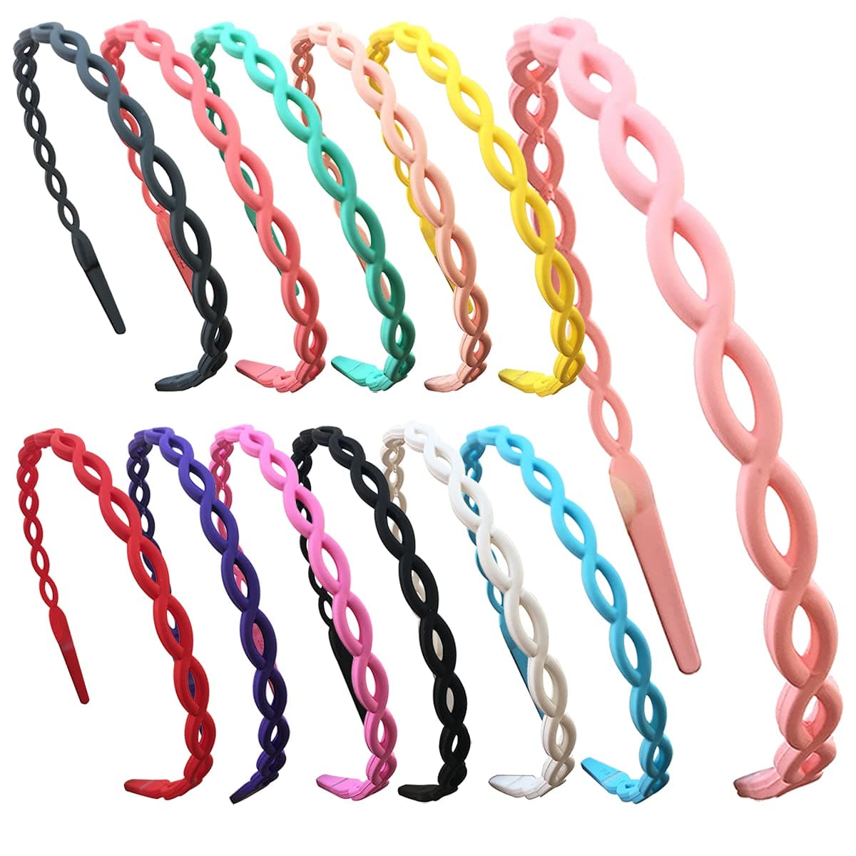 Springtime Colorful 12pcs Chain Headbands for Girls & Kids