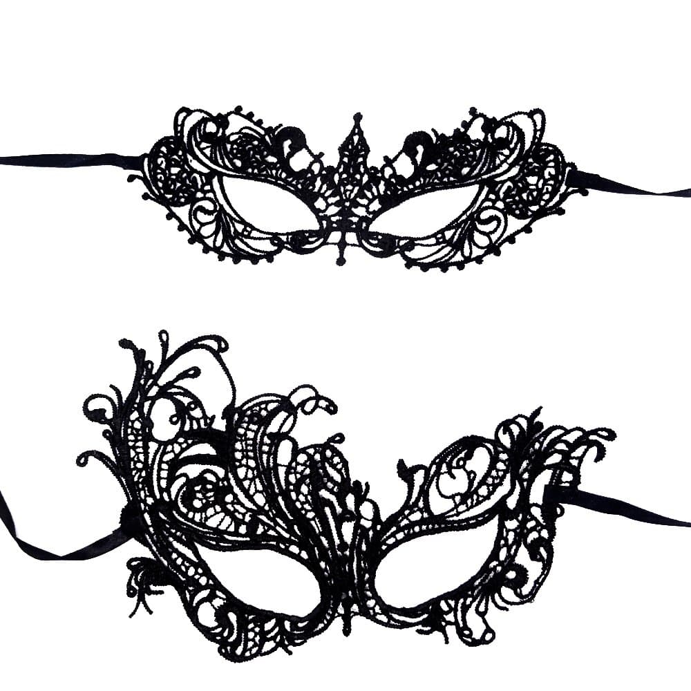 Honbay 2PCS Mysterious Lace Masks for Masquerade Events