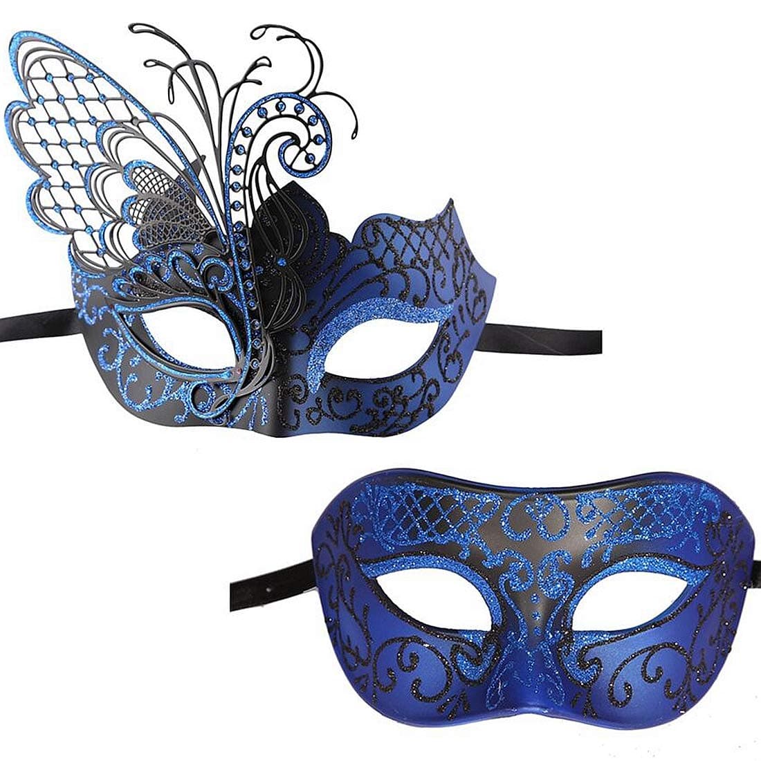 XVEVINA Couples Mardi Gras Venetian Masquerade Mask Set Party Costume Accessory