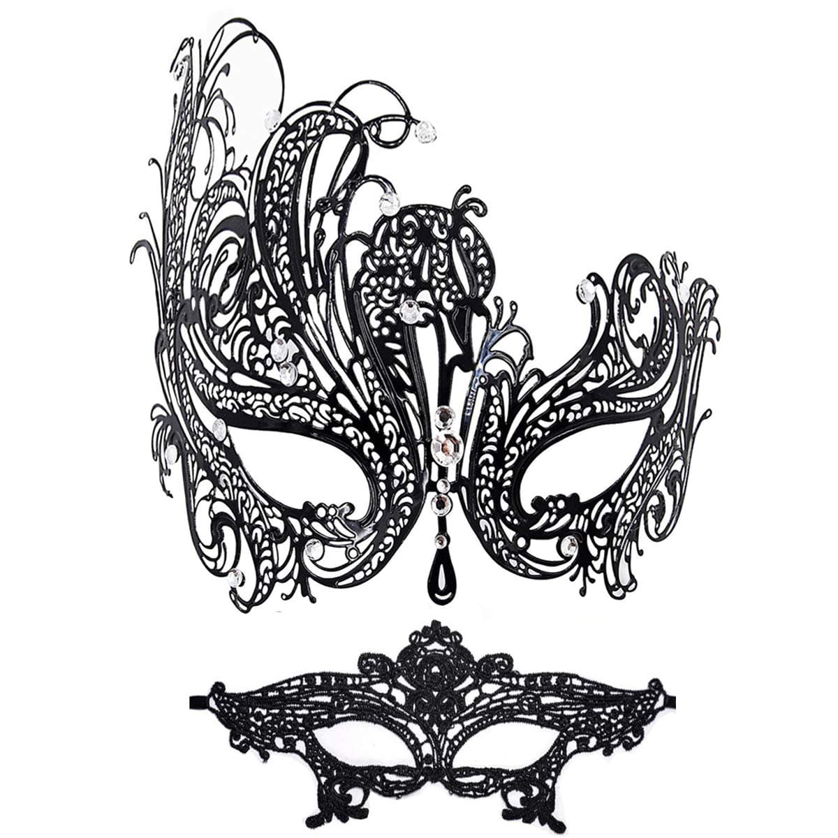 Glamorous Rhinestone Venetian Mask for Women