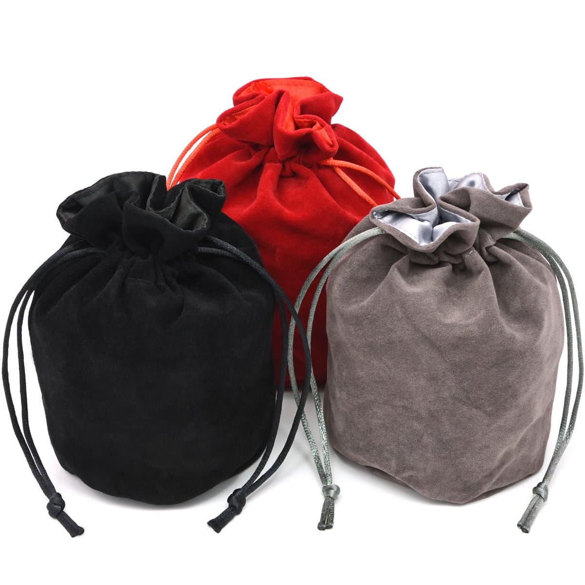 Red/Grey/Black Drawstring Dice Bag - Dungeons & Dragons Fabric