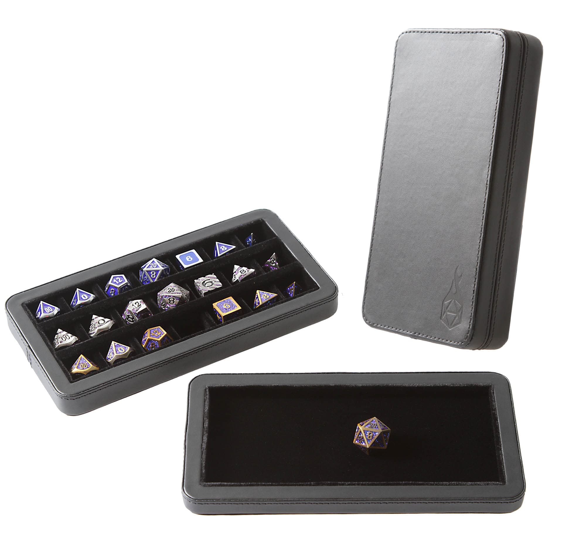Forged Dice Co. Standard Divided Dice Case with Tray & Magnetic Closure - Black