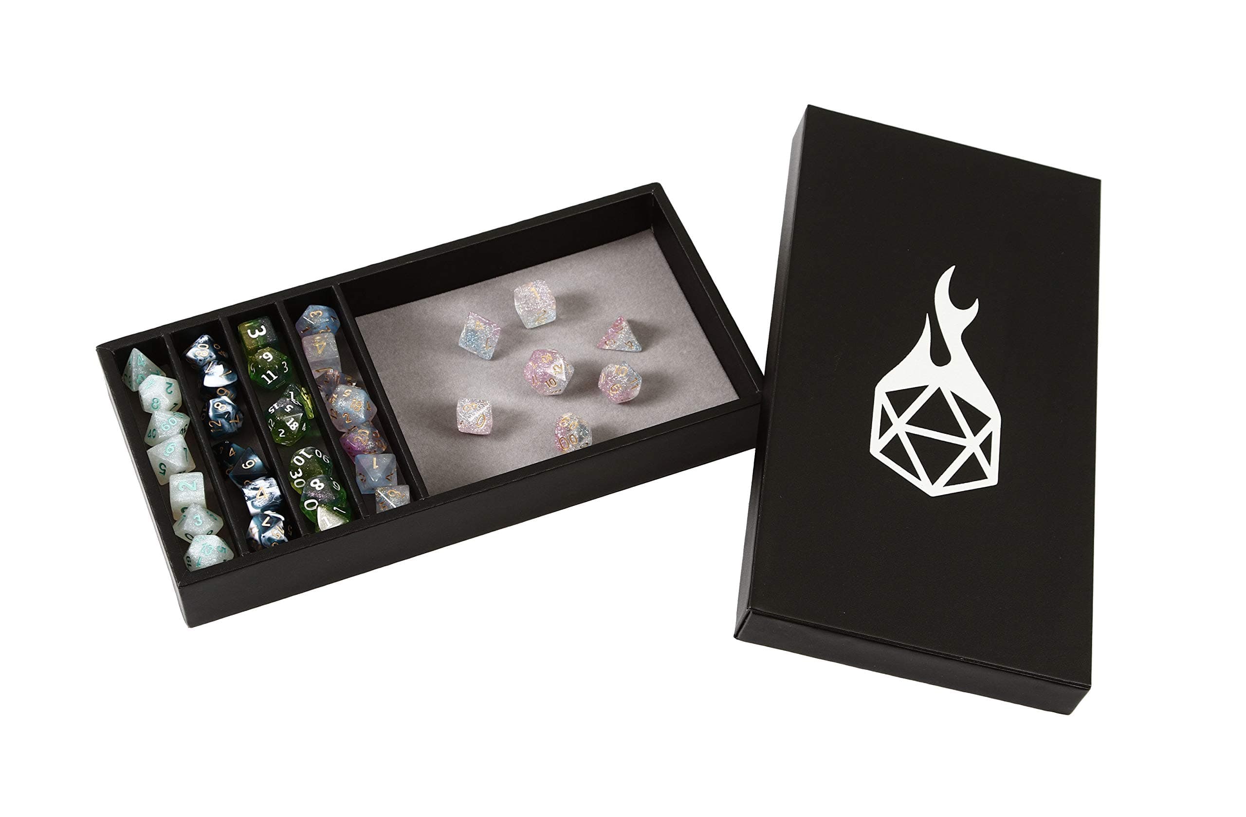 Forged Dice Co. Dual Dice Tray with Staging - Gray - Perfect for D&D and RPG Gaming