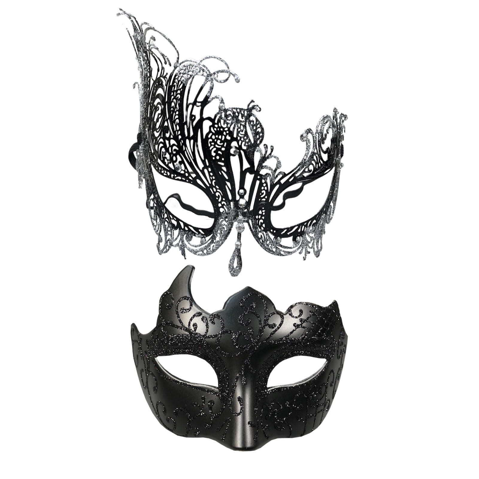 Yimianshou Masquerade Mask Set for Couples Mardi Gras & Venetian Party Halloween Costume Accessory