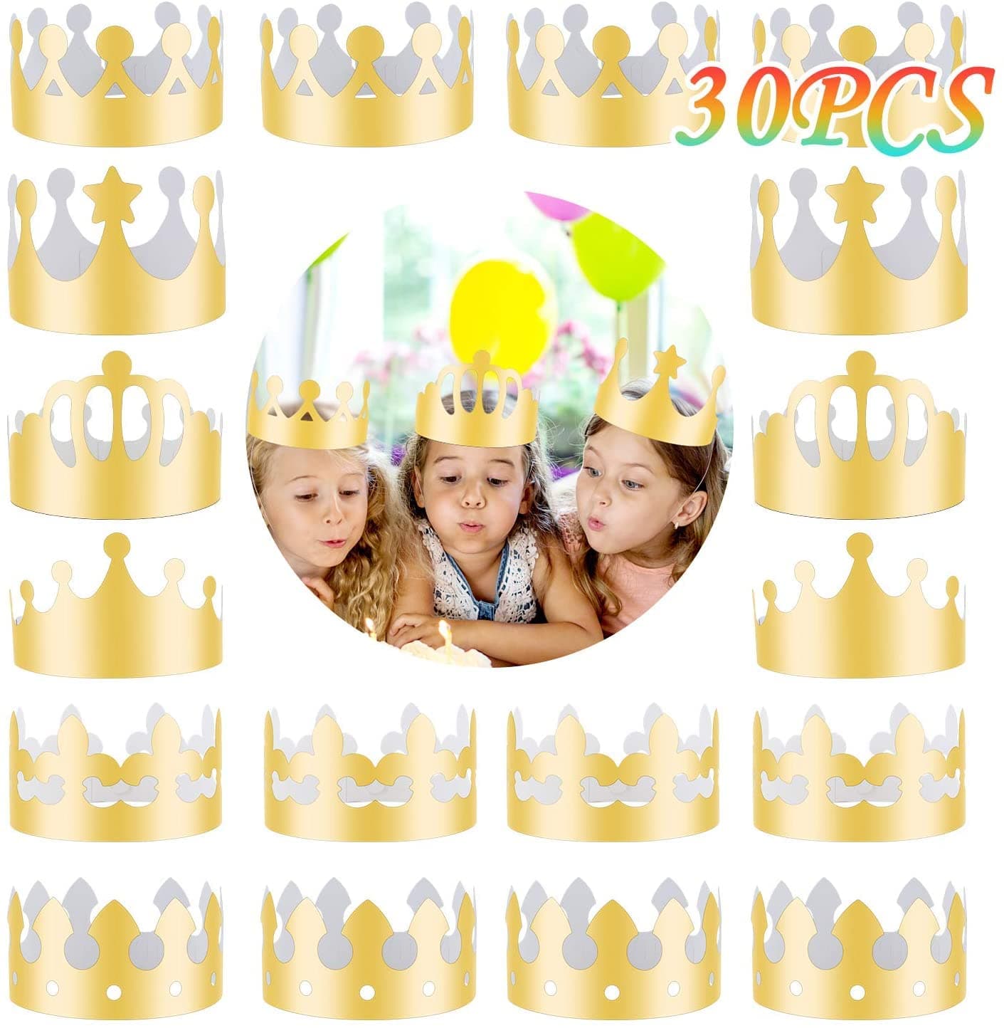 Gold Crowns Headpieces for Birthday, Baby Shower, Wedding Anniversary
