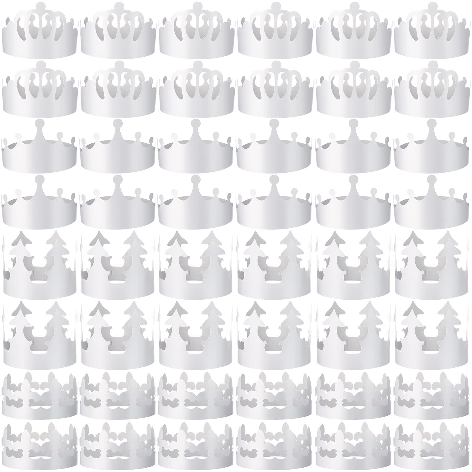 Thenshop White DIY Paper Crowns for Kids Birthday Party Decoration