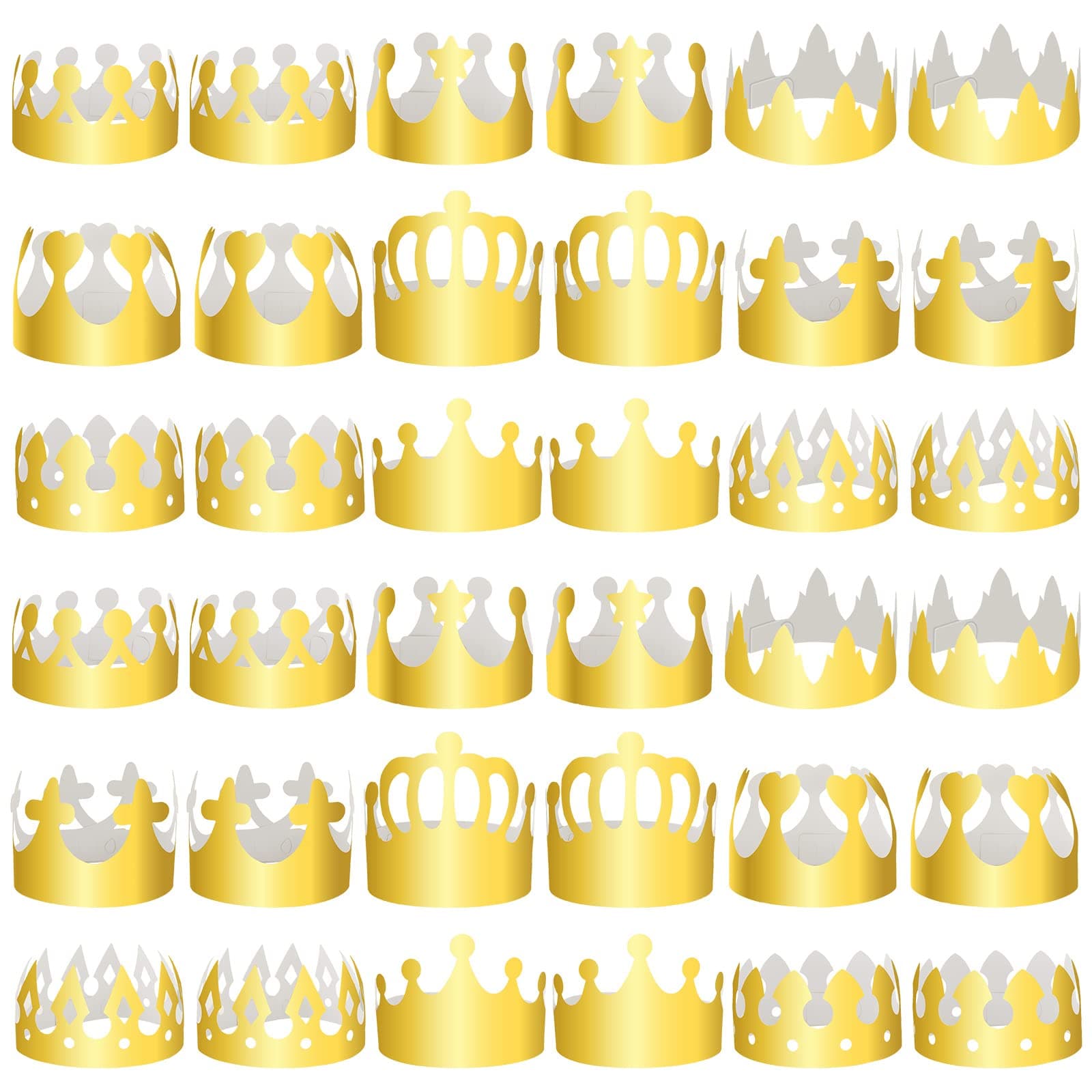 Gold Crown Paper Party Favors for Boys, Girls, and Adults