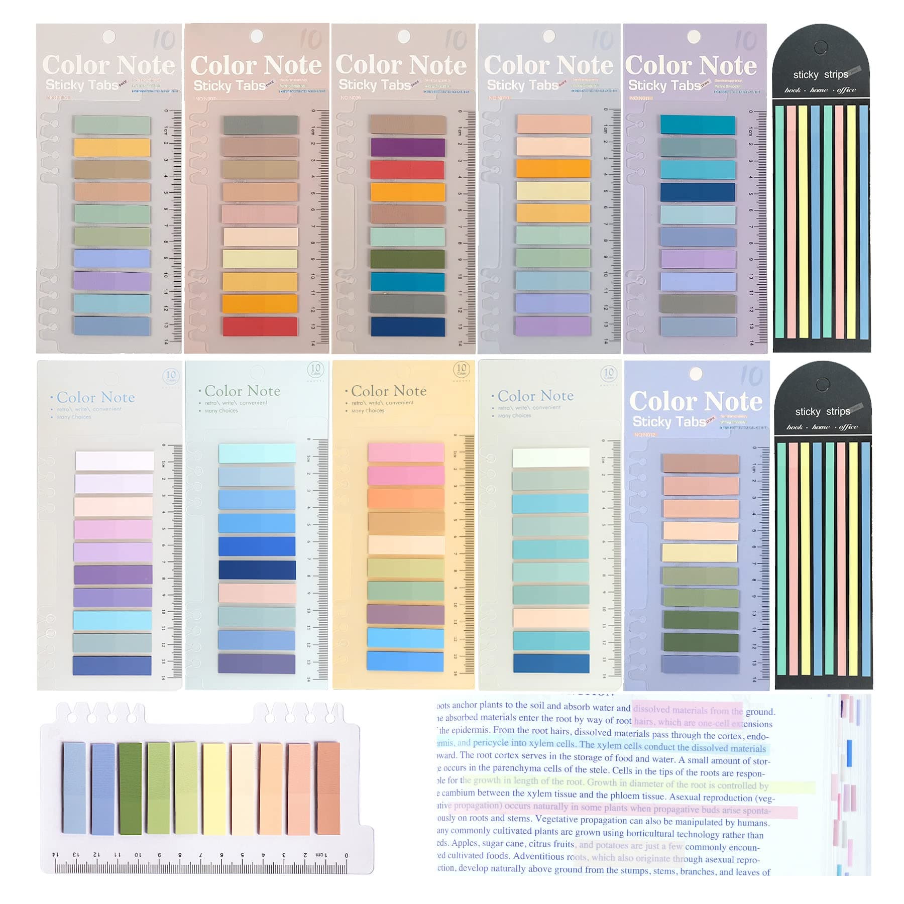 WSCHU 104 Color Morandi 2320pcs Book Tabs & Page Markers