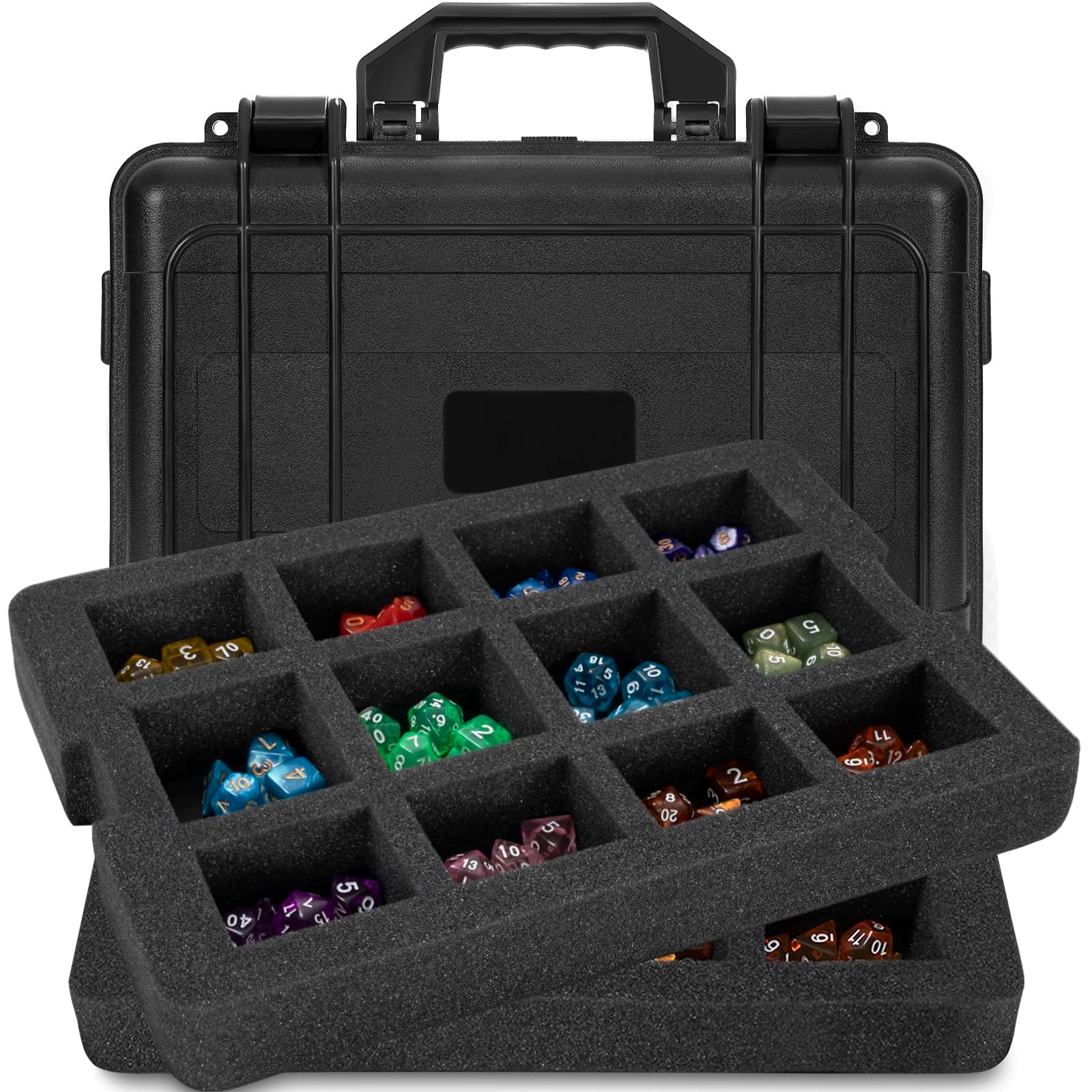 Sturdy 24 Slot Dice & Figurine Organizer Case, Perfect for Collectors and RPGs