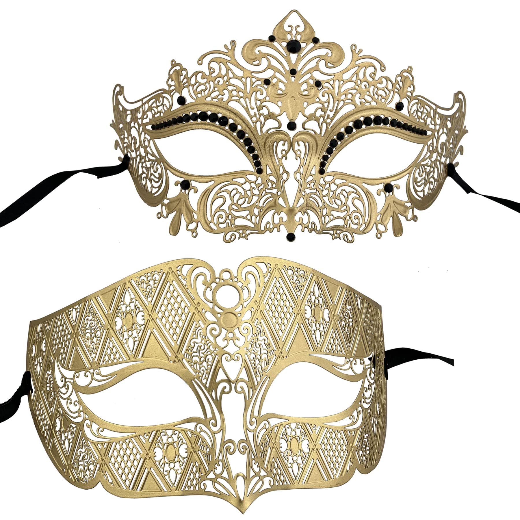Couple's Gorgeous Venetian Masquerade Masks