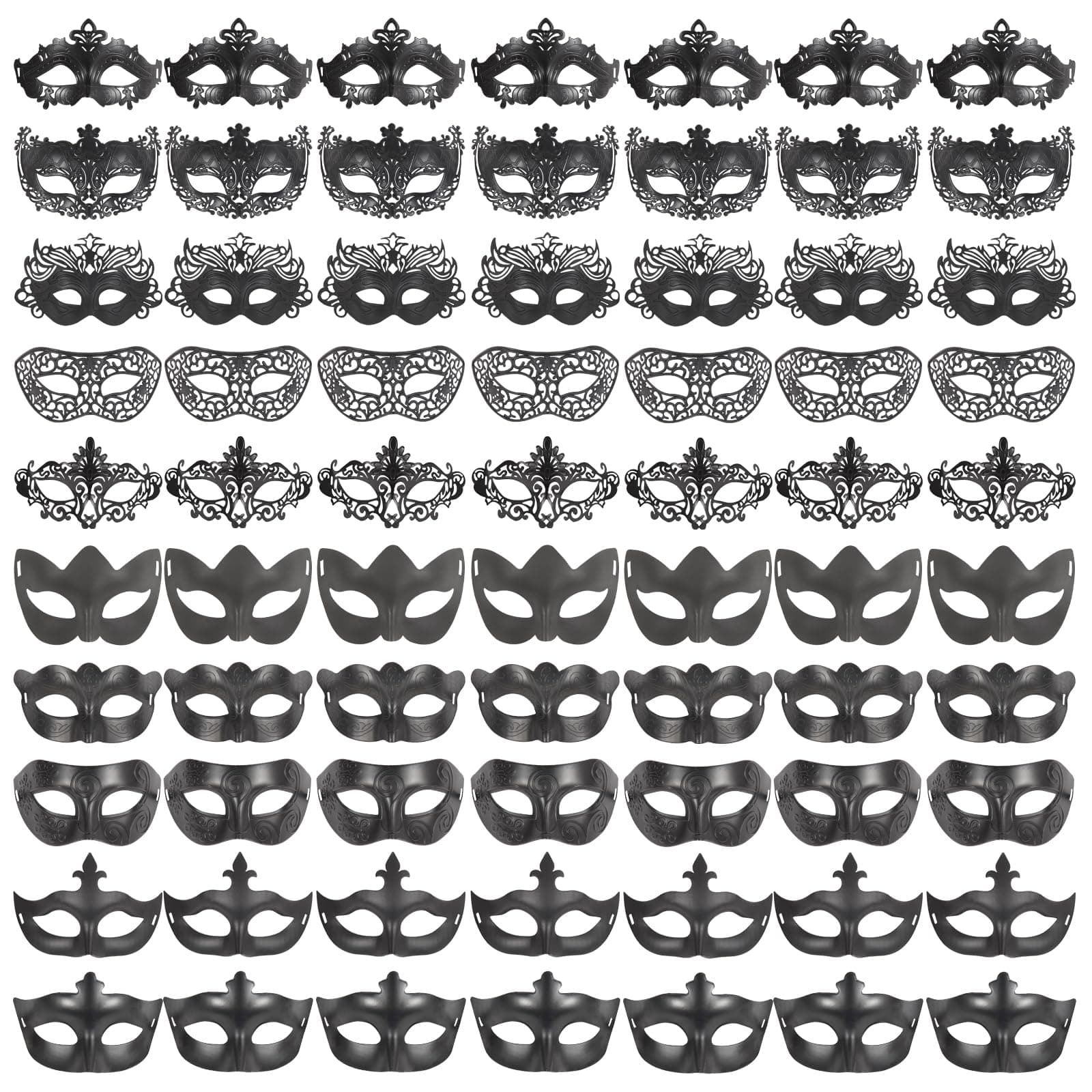 Vintage Masquerade Masks - 100 Bulk, Perfect for Venetian, Mardi Gras & More