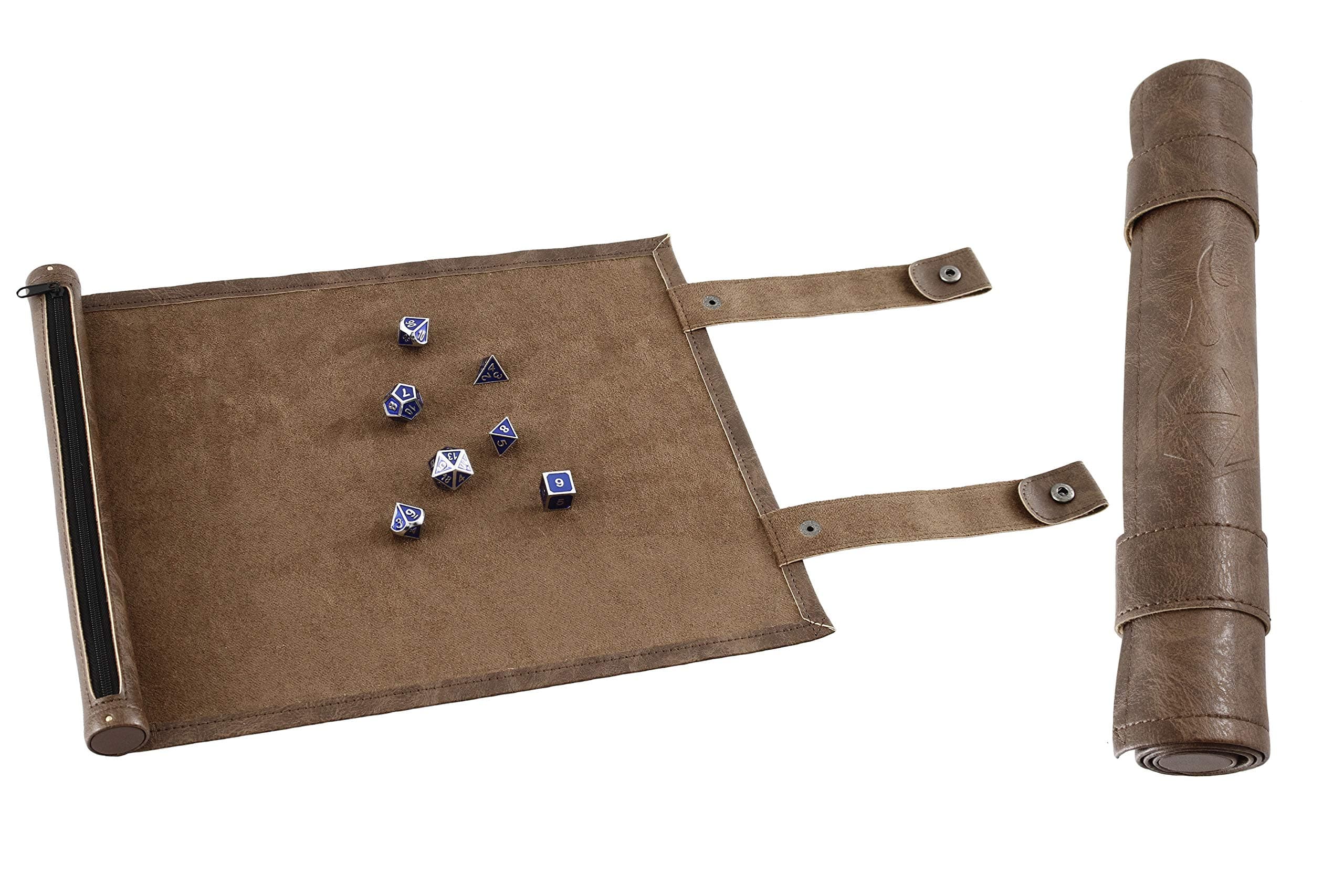 Forged Dice Co Scroll Dice Tray & Mat with Zippered Holder - DND Dice Storage