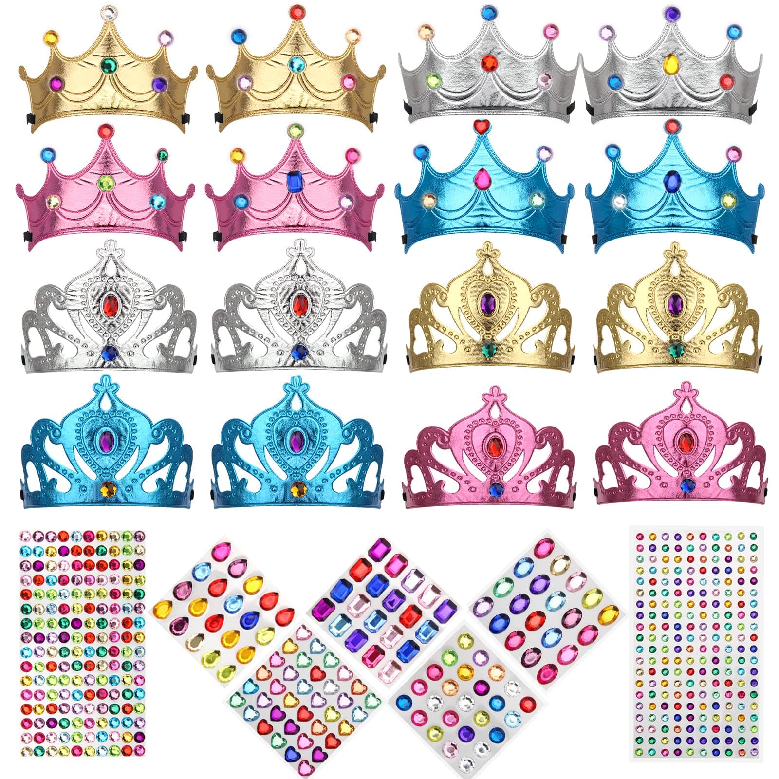 23 Packs Foam Princess Crowns & Tiaras for Birthday Party Favors