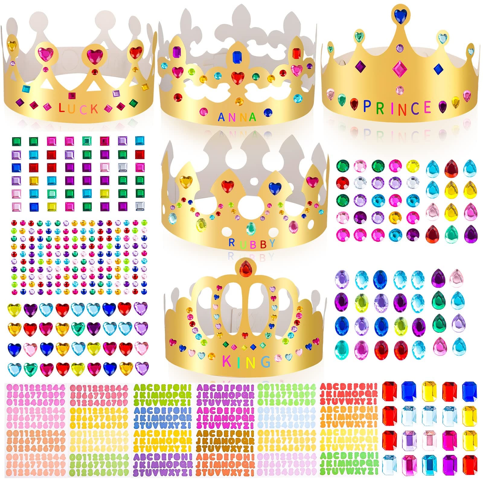 Gold Paper Crowns for Kids' Birthday Parties and Classroom Decor