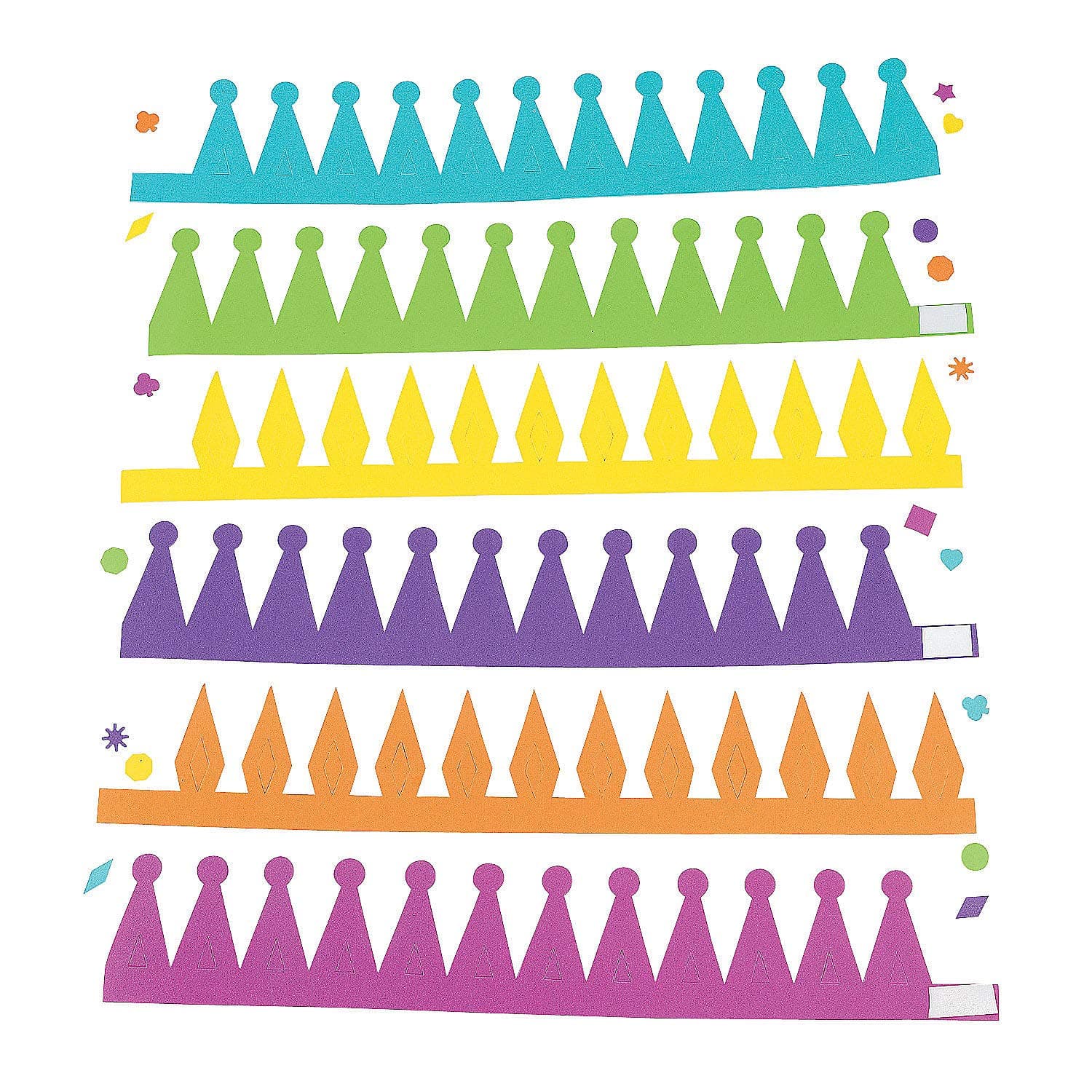 Kids' DIY Crowns with Letters and Shapes - 12 Crowns, 312 Letters, 250 Shapes