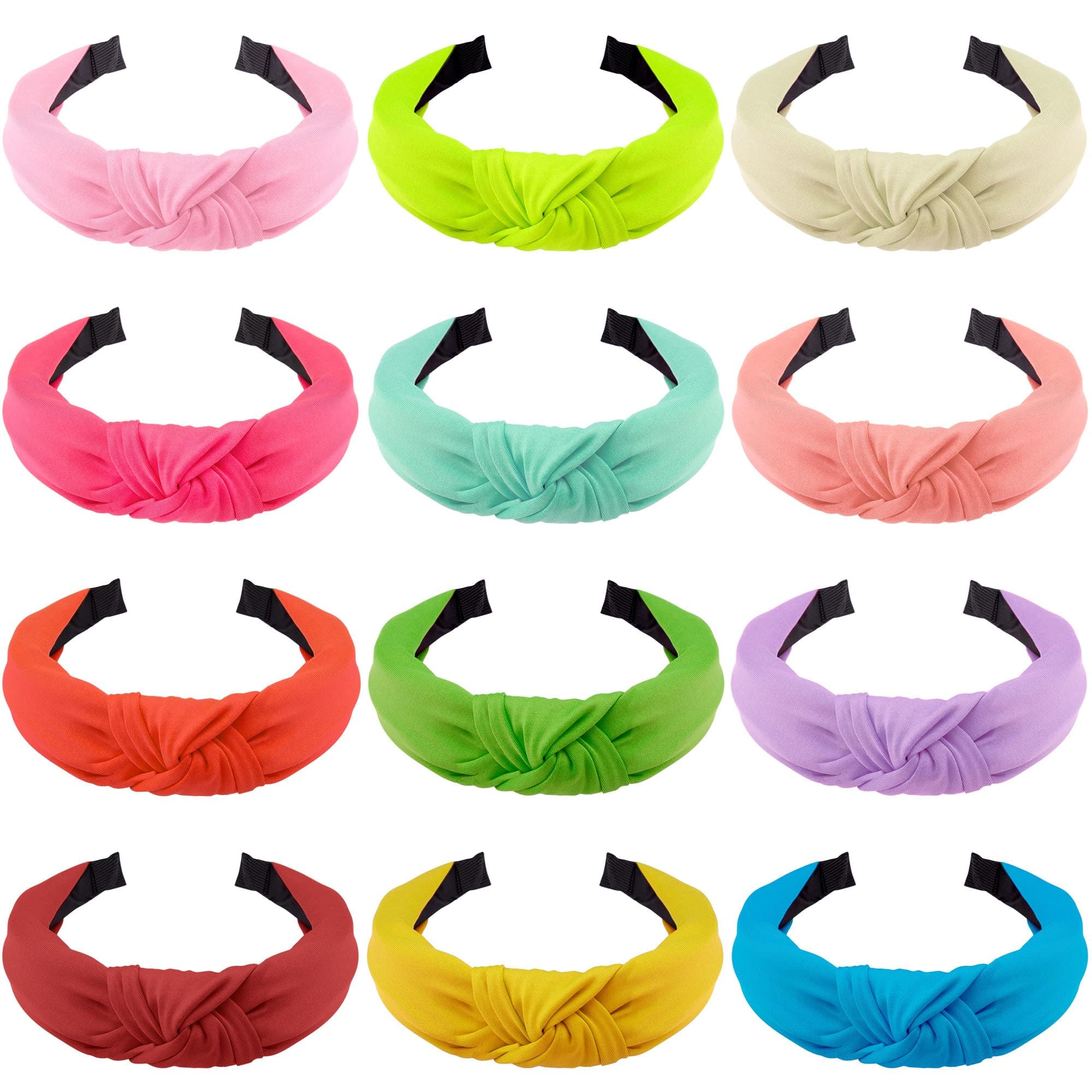SIQUK Colorful 12 Pieces Knotted Hair Turband for Women - Versatile Fabric Headbands