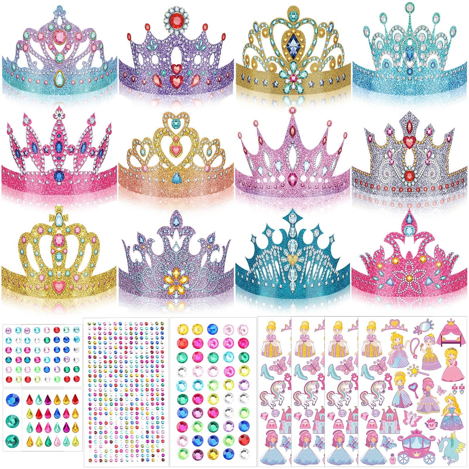 Princess Crown Paper Craft Kit for Kids Birthday Party Supplies